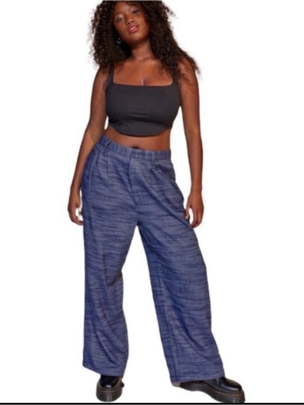 Urban Outfitters UO Elliot Low Slung Trouser Pants Blue